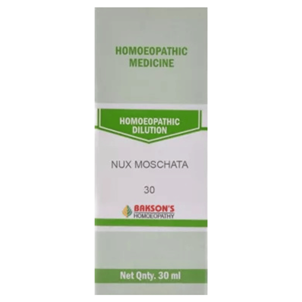 Bakson's Homeopathy Nux Moschata Dilution 30 bottle of 30 ml Dilution