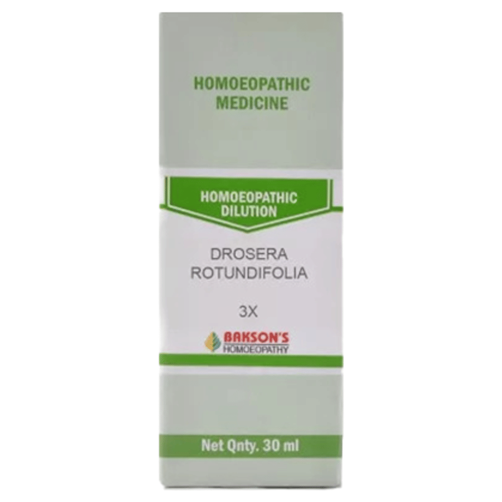 Bakson's Homeopathy Drosera Rotundifolia Dilution 3X bottle of 30 ml Dilution