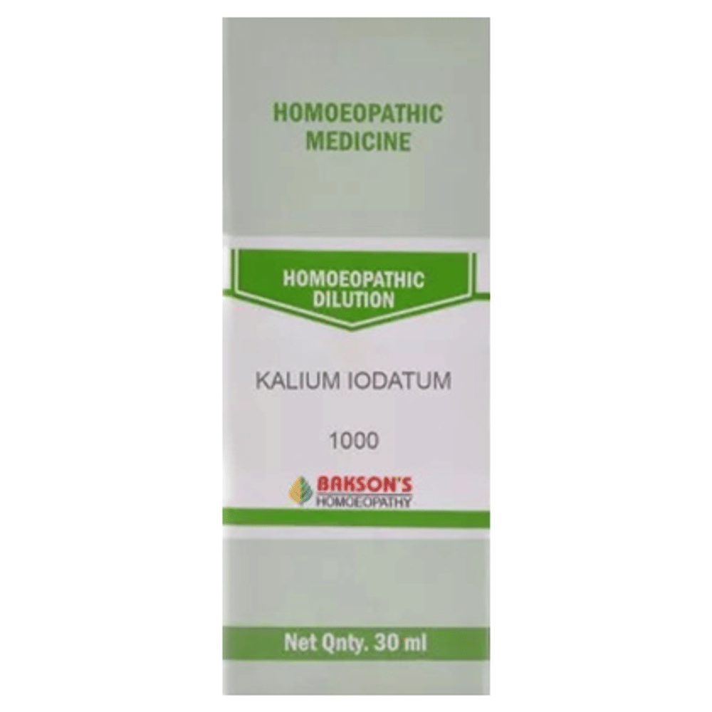 Bakson's Homeopathy Kalium Iodatum Dilution 1000 CH bottle of 30 ml Dilution Bakson's Homeopathy Kalium Iodatum Dilution 1000 CH bottle of 30 ml Dilution