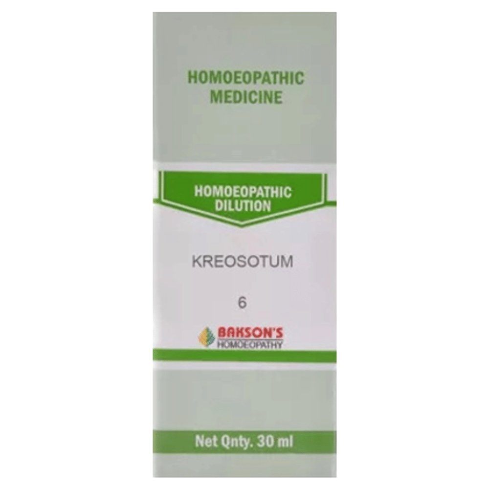 Bakson's Homeopathy Kreosotum Dilution 6 CH bottle of 30 ml Dilution