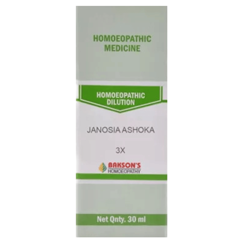Bakson's Homeopathy Janosia Ashoka Dilution 3X bottle of 30 ml Dilution