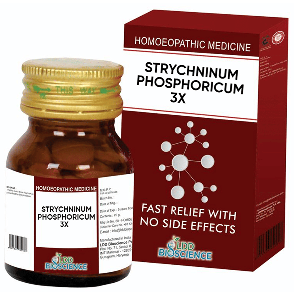 LDD Bioscience Strychninum Phosphoricum 3X bottle of 25 gm Tablet