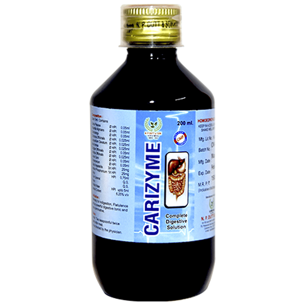 N.P. Dutt & Son Carizyme Complete Digestive Solution Syrup bottle of 200 ml Syrup N.P. Dutt & Son Carizyme Complete Digestive Solution Syrup bottle of 200 ml Syrup