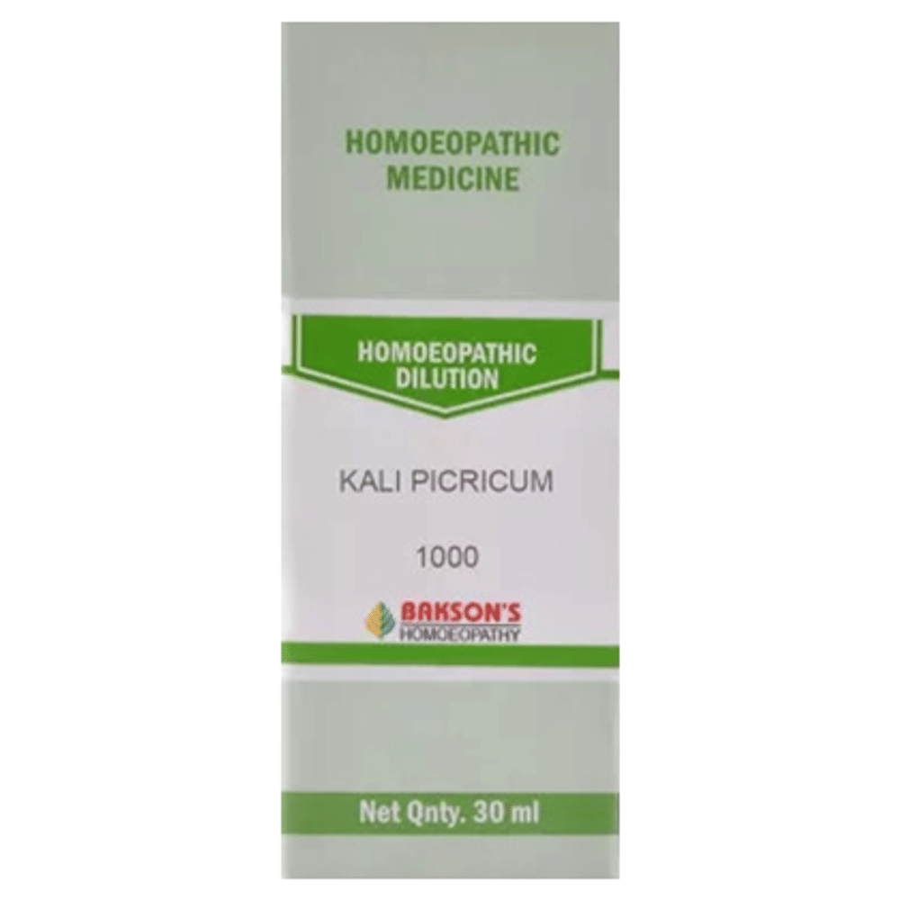 Bakson's Homeopathy Kali Picricum Dilution 1000 CH bottle of 30 ml Dilution
