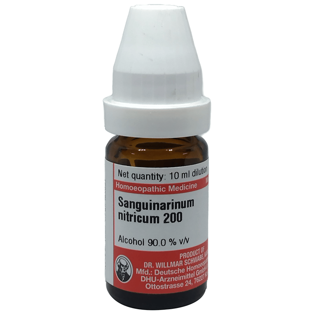 Dr Willmar Schwabe Germany Sanguinaria Nitricum Dilution 200 bottle of 10 ml Dilution