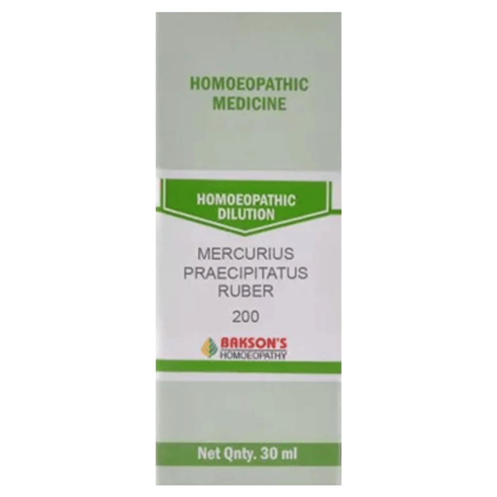 Bakson's Homeopathy Mercurius Praecipitatus Ruber Dilution 200 bottle of 30 ml Dilution