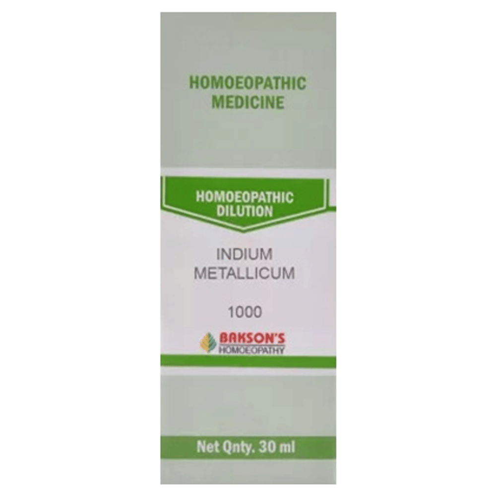Bakson's Homeopathy Indium Metallicum Dilution 1000 CH bottle of 30 ml Dilution