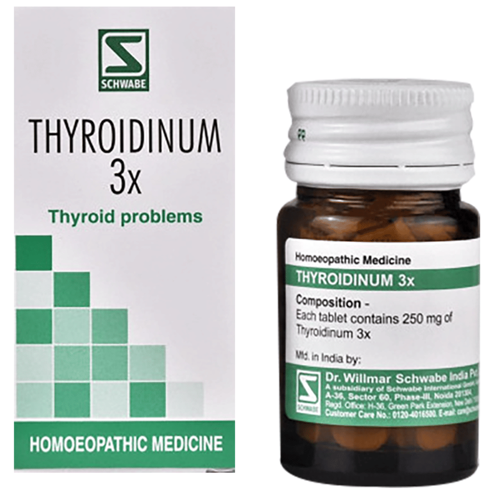 Dr Willmar Schwabe India Thyroidinum Trituration Tablet 3X bottle of 20 gm Trituration Tablet