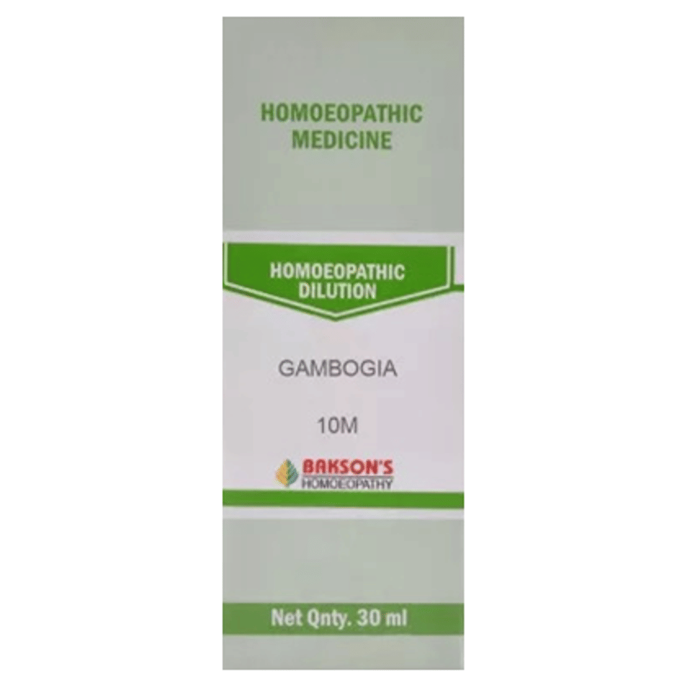 Bakson's Homeopathy Gambogia Dilution 10M bottle of 30 ml Dilution