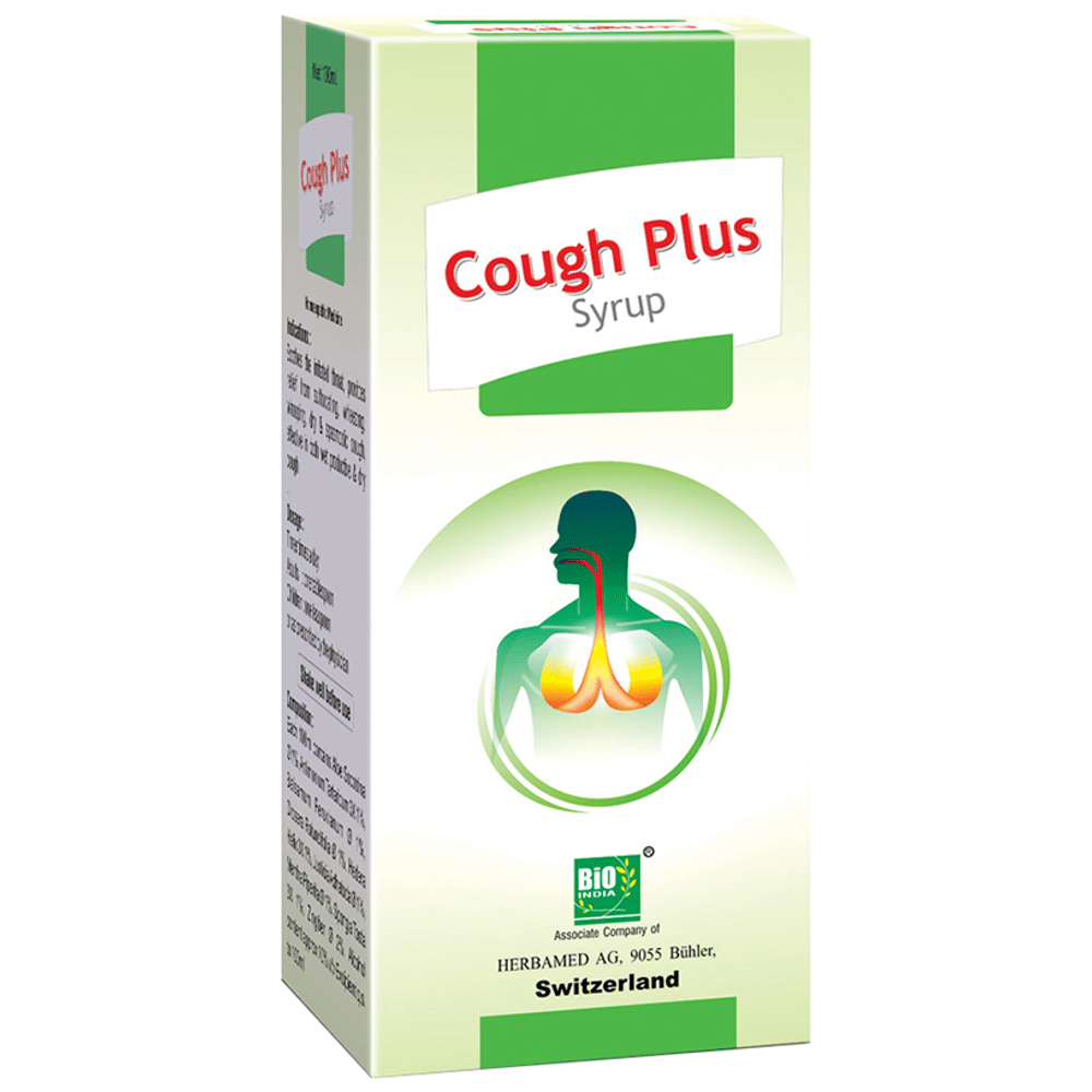 Bio India Cough Plus Syrup bottle of 500 ml Syrup Bio India Cough Plus Syrup bottle of 500 ml Syrup