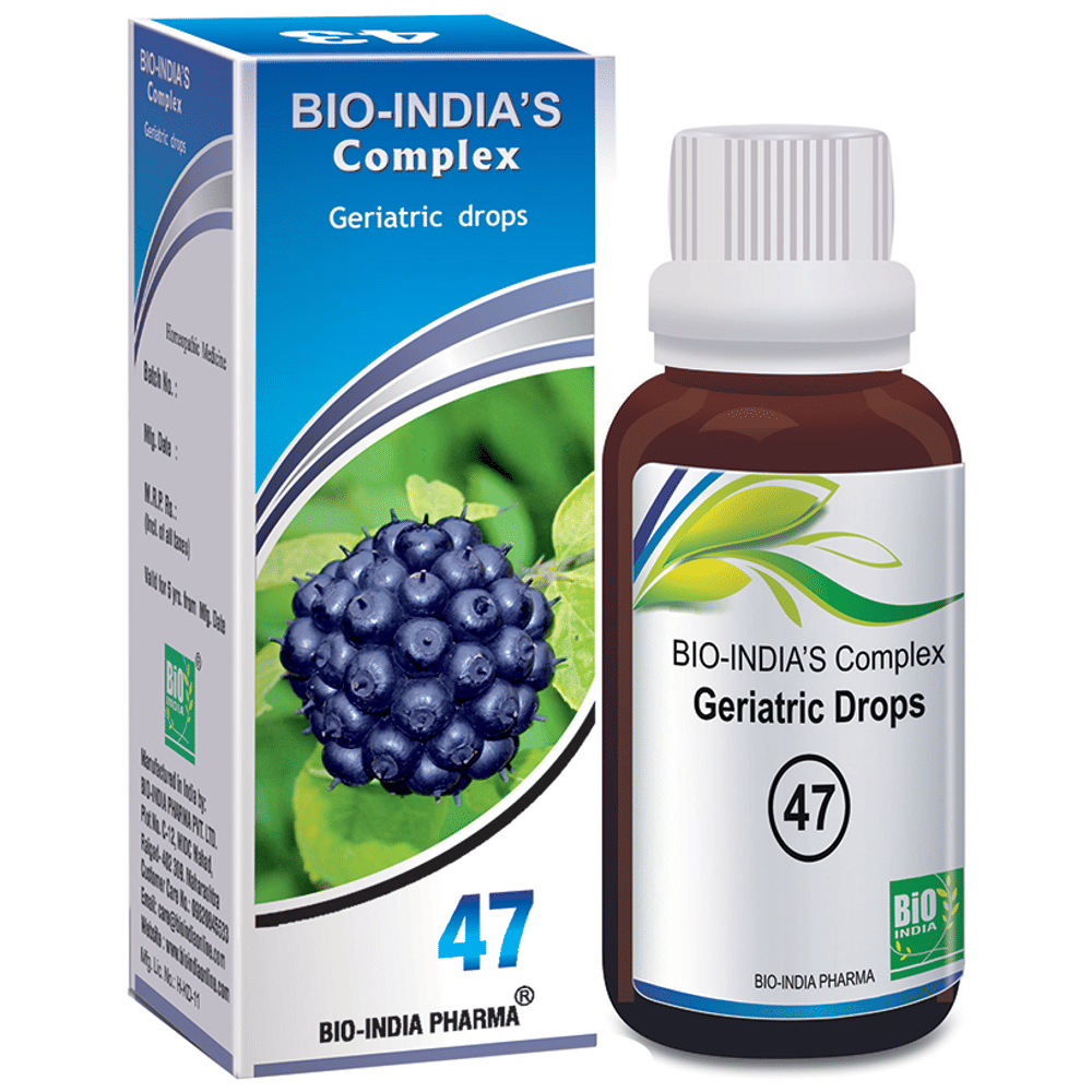 Bio India Complex 47 Geriatric Drop bottle of 30 ml Drop Bio India Complex 47 Geriatric Drop bottle of 30 ml Drop