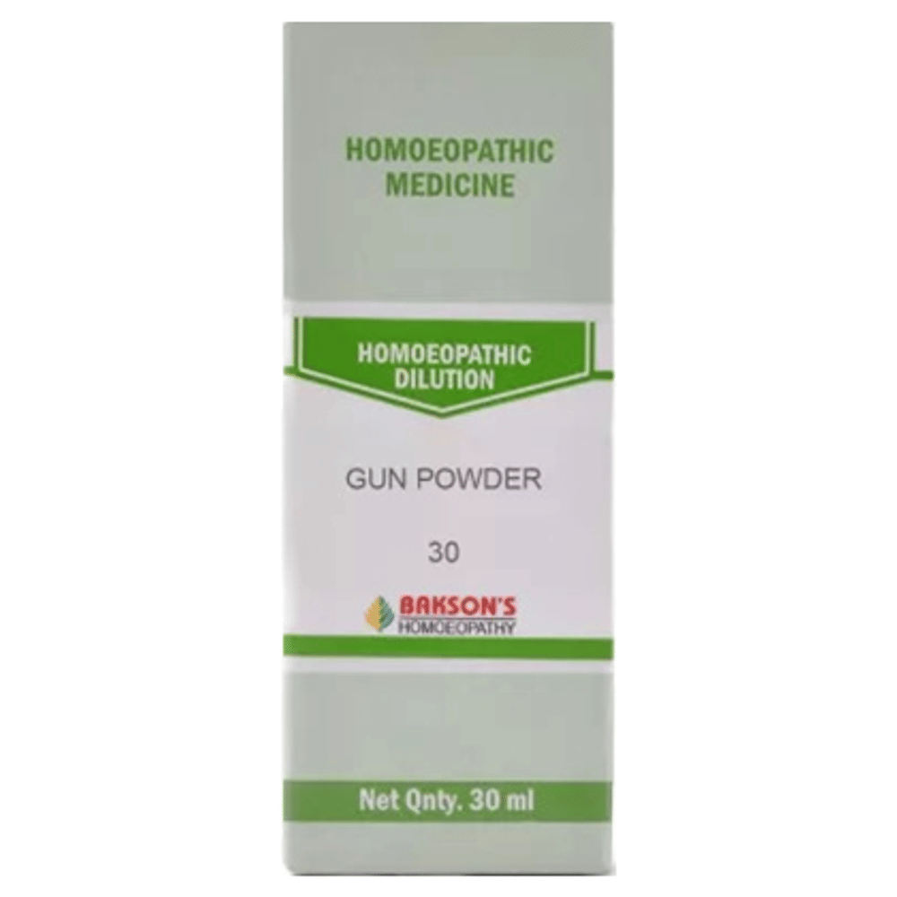 Bakson's Homeopathy Gun Powder  Dilution 30 bottle of 30 ml Dilution