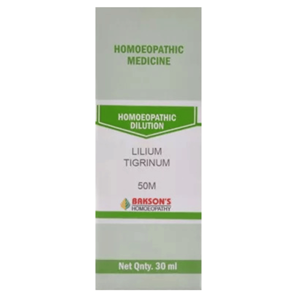 Bakson's Homeopathy Lilium Tigrinum Dilution 50M bottle of 30 ml Dilution Bakson's Homeopathy Lilium Tigrinum Dilution 50M bottle of 30 ml Dilution