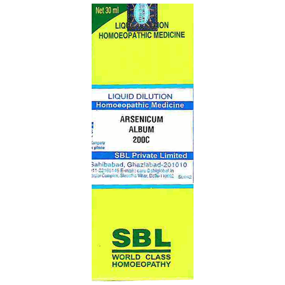 SBL Arsenicum Album Dilution 200 CH bottle of 30 ml Dilution