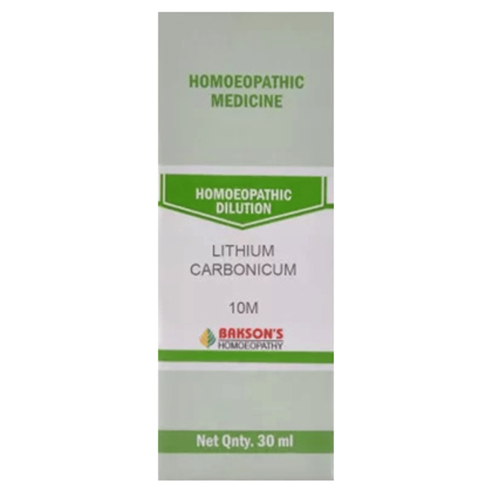 Bakson's Homeopathy Lithium Carbonicum Dilution 10M bottle of 30 ml Dilution