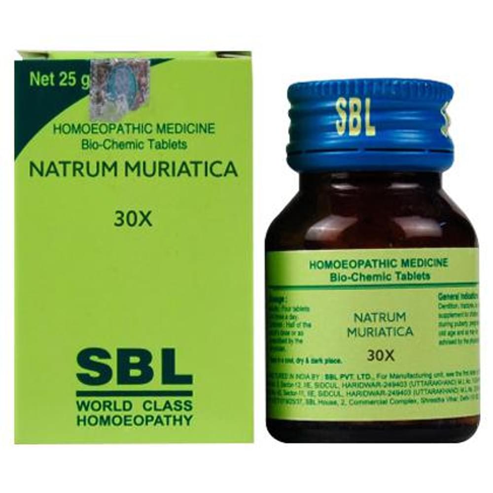 SBL Natrum Muriaticum Biochemic Tablet 30X bottle of 25 gm Biochemic Tablet SBL Natrum Muriaticum Biochemic Tablet 30X bottle of 25 gm Biochemic Tablet