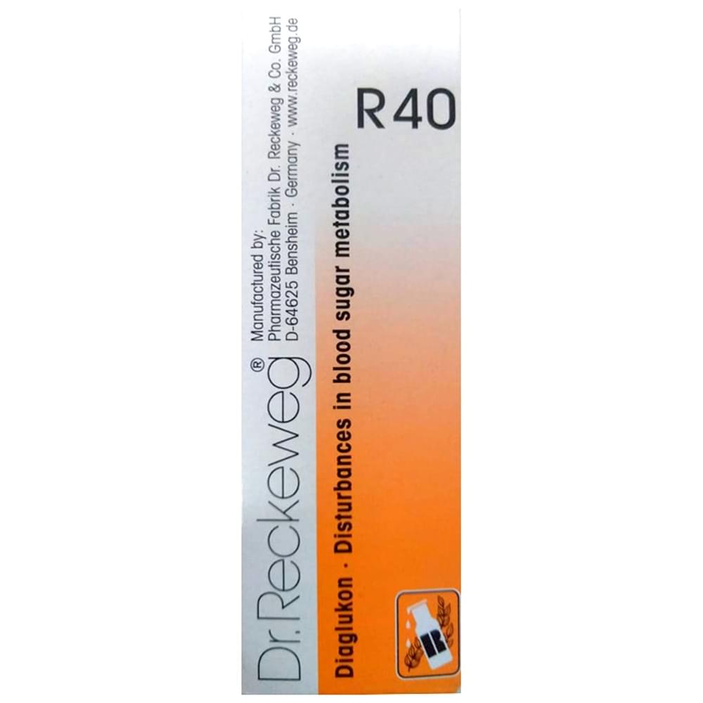 Dr. Reckeweg R40 Diabetes Drop Homeopathic Medicine bottle of 22 ml Drop