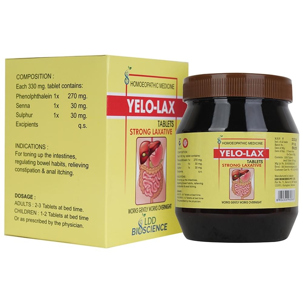 LDD Bioscience Yelo-Lax Tablet bottle of 1000 tablets