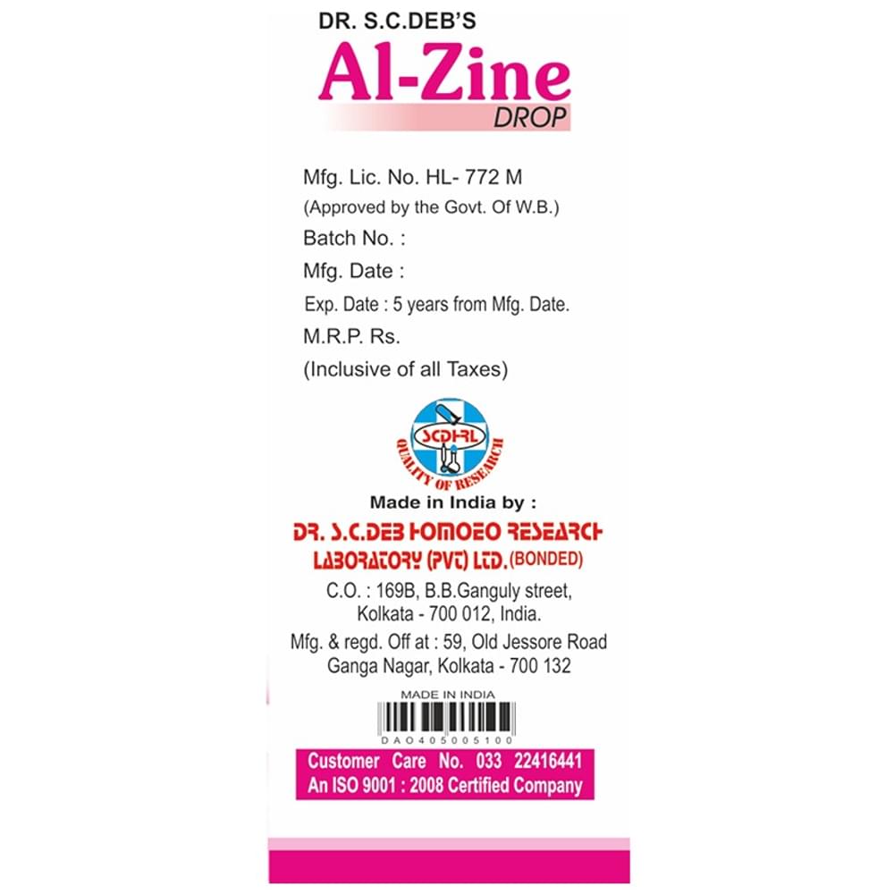 Dr. S.C.Deb's Al-Zine Drop bottle of 30 ml Drop