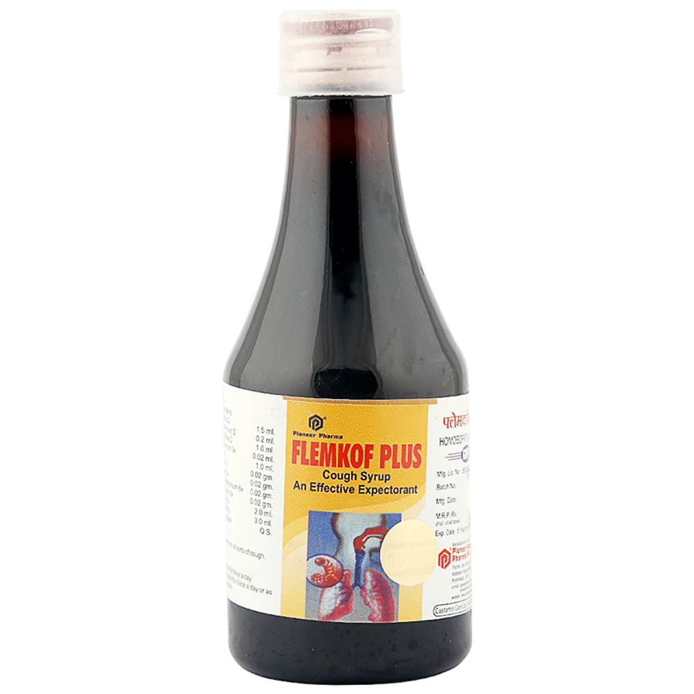 Pioneer Pharma Flemkof Plus Cough Syrup (500ml Each) combo pack of 2 bottles Pioneer Pharma Flemkof Plus Cough Syrup (500ml Each) combo pack of 2 bottles