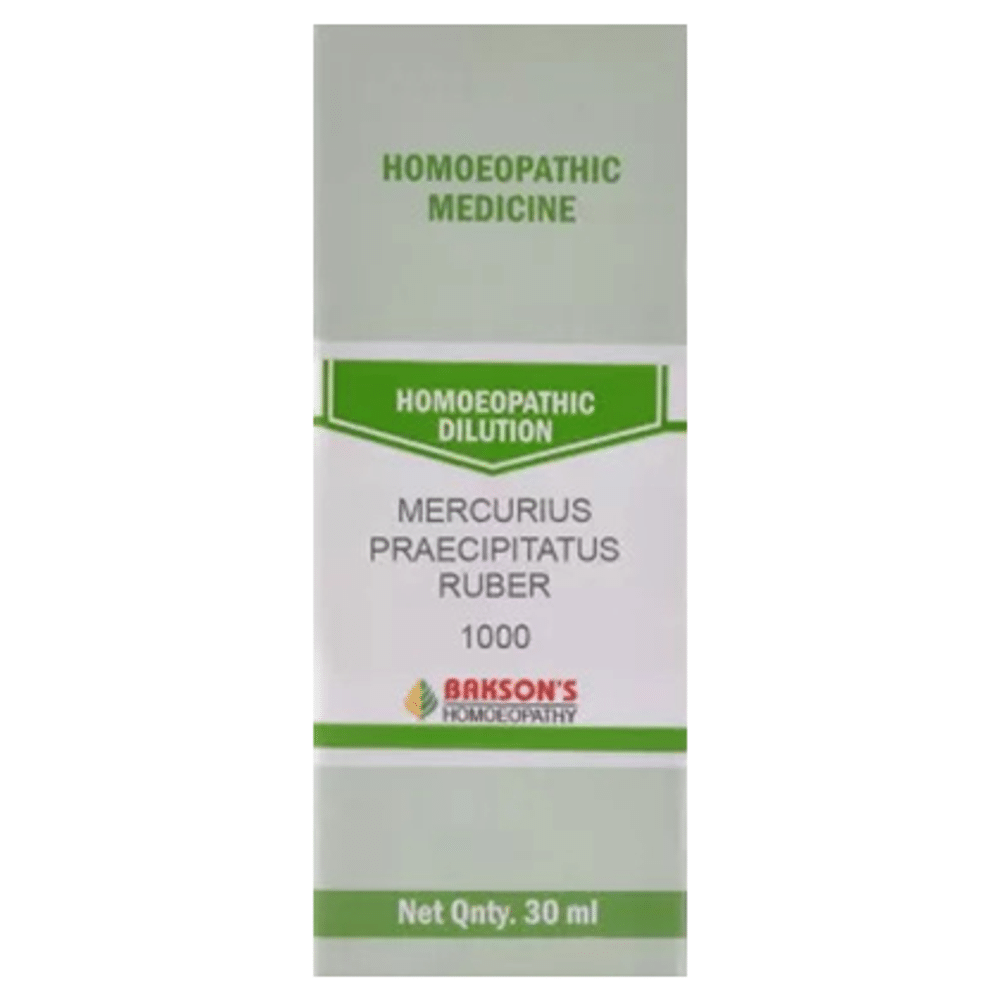 Bakson's Homeopathy Mercurius Praecipitatus Ruber Dilution 1000 CH bottle of 30 ml Dilution