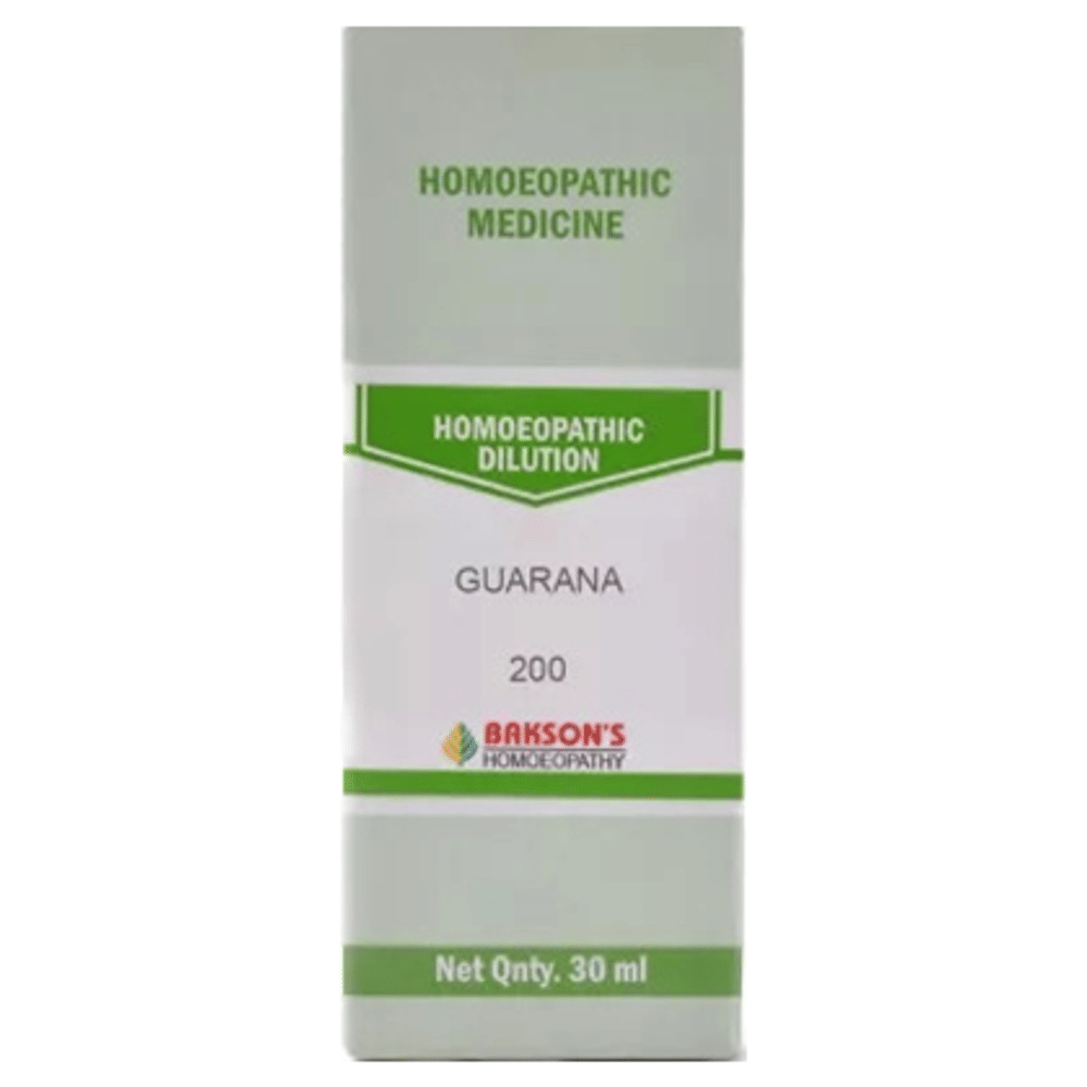 Bakson's Homeopathy Guarana Dilution 200 bottle of 30 ml Dilution