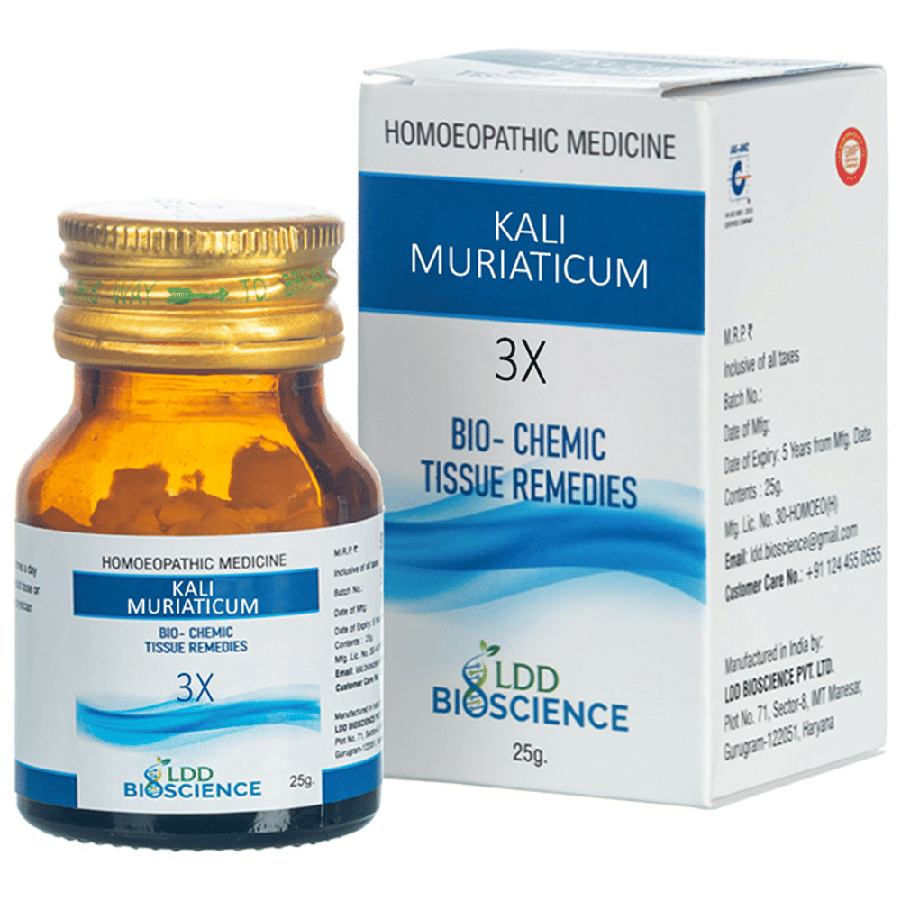 LDD Bioscience Kali Muriaticum Biochemic Tablet 3X bottle of 25 gm Biochemic Tablet