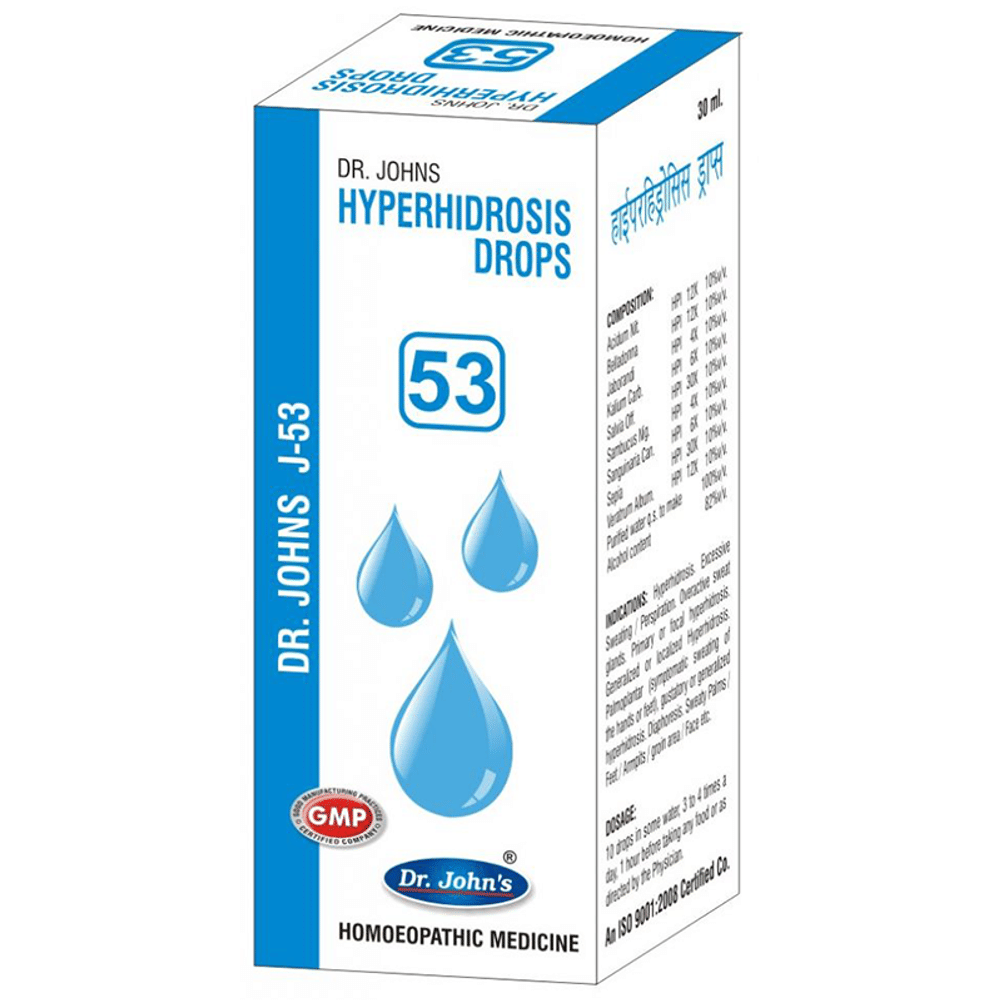 Dr. Johns J-53 Hyperhidrosis Drop bottle of 30 ml Drop Dr. Johns J-53 Hyperhidrosis Drop bottle of 30 ml Drop