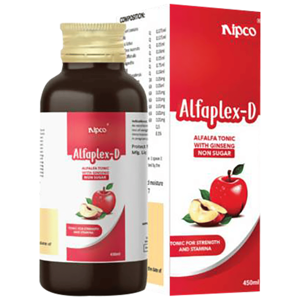 Nipco Alfaplex-D Alfalfa Tonic with Ginseng bottle of 450 ml Tonic