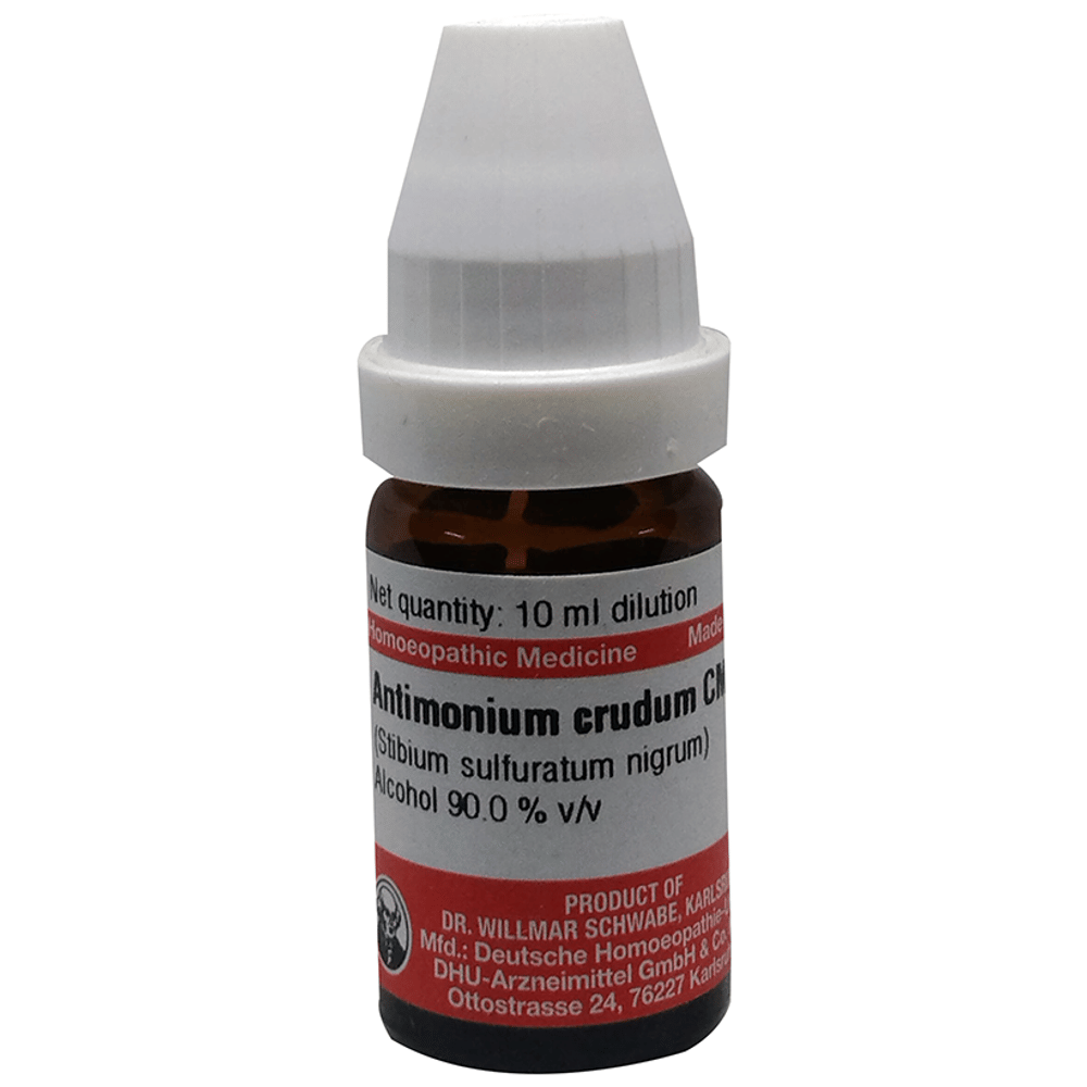 Dr Willmar Schwabe Germany Antimonium Crudum (Stibium Sulfuratum Nigrum) Dilution CM bottle of 10 ml Dilution