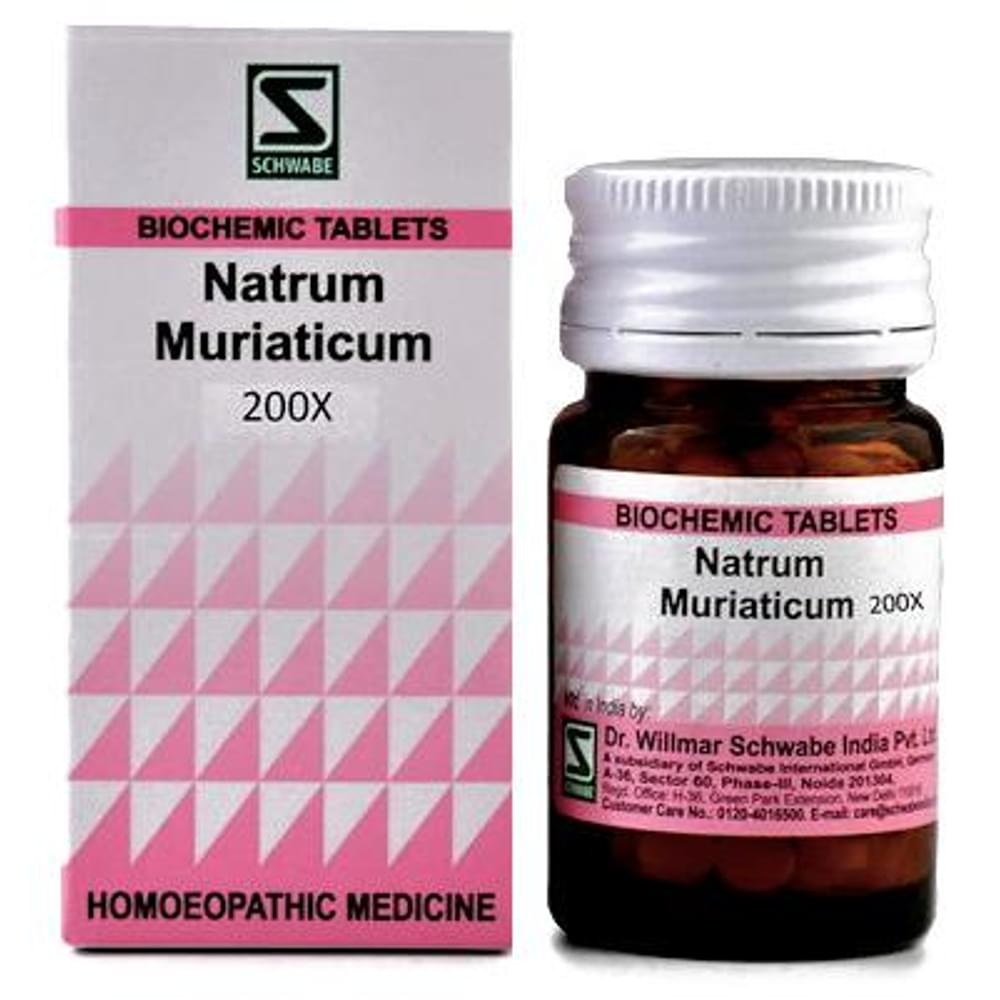 Dr Willmar Schwabe India Natrum Muriaticum Biochemic Tablet 200X bottle of 20 gm Biochemic Tablet