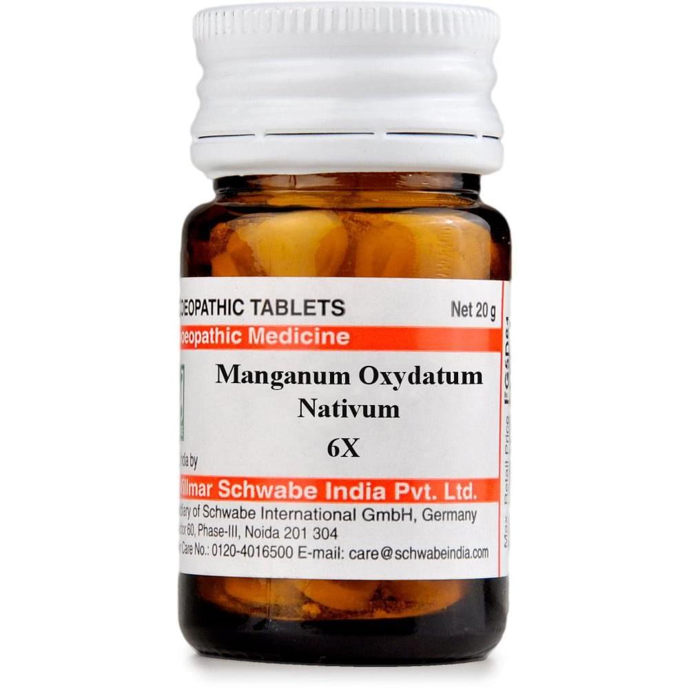 Dr Willmar Schwabe India Manganum Oxydatum Nativum Trituration Tablet 6X bottle of 20 gm Trituration Tablet