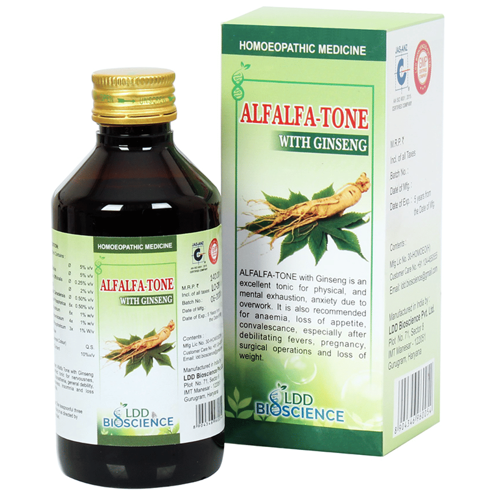LDD Bioscience Alfalfa-Tone with Ginseng bottle of 450 ml Syrup
