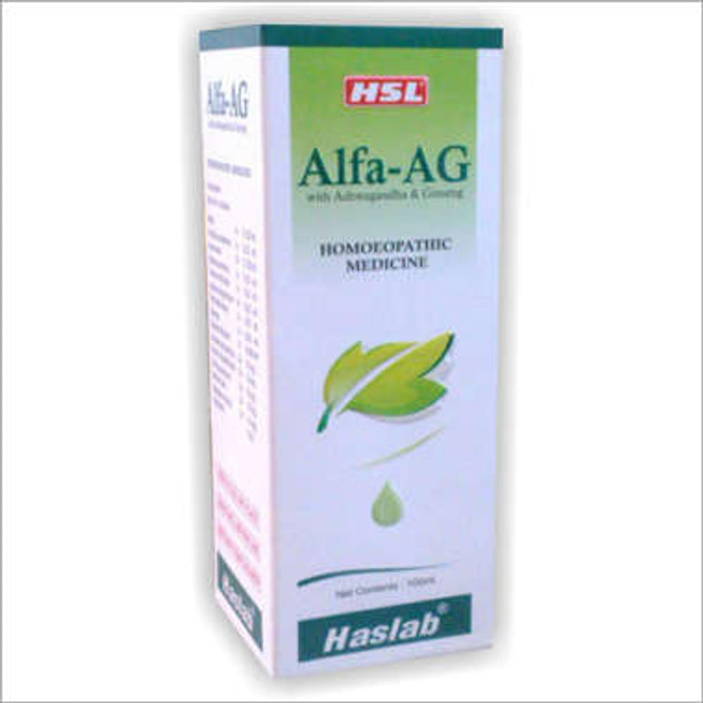 Haslab Alfa-AG With Ashwagandha & Ginseng Tonic bottle of 100 ml Tonic Haslab Alfa-AG With Ashwagandha & Ginseng Tonic bottle of 100 ml Tonic