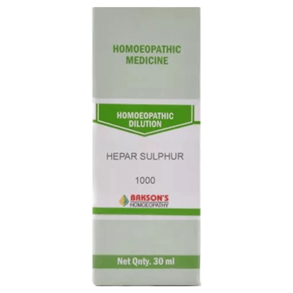 Bakson's Homeopathy Hepar Sulphur Dilution 1000 CH bottle of 30 ml Dilution