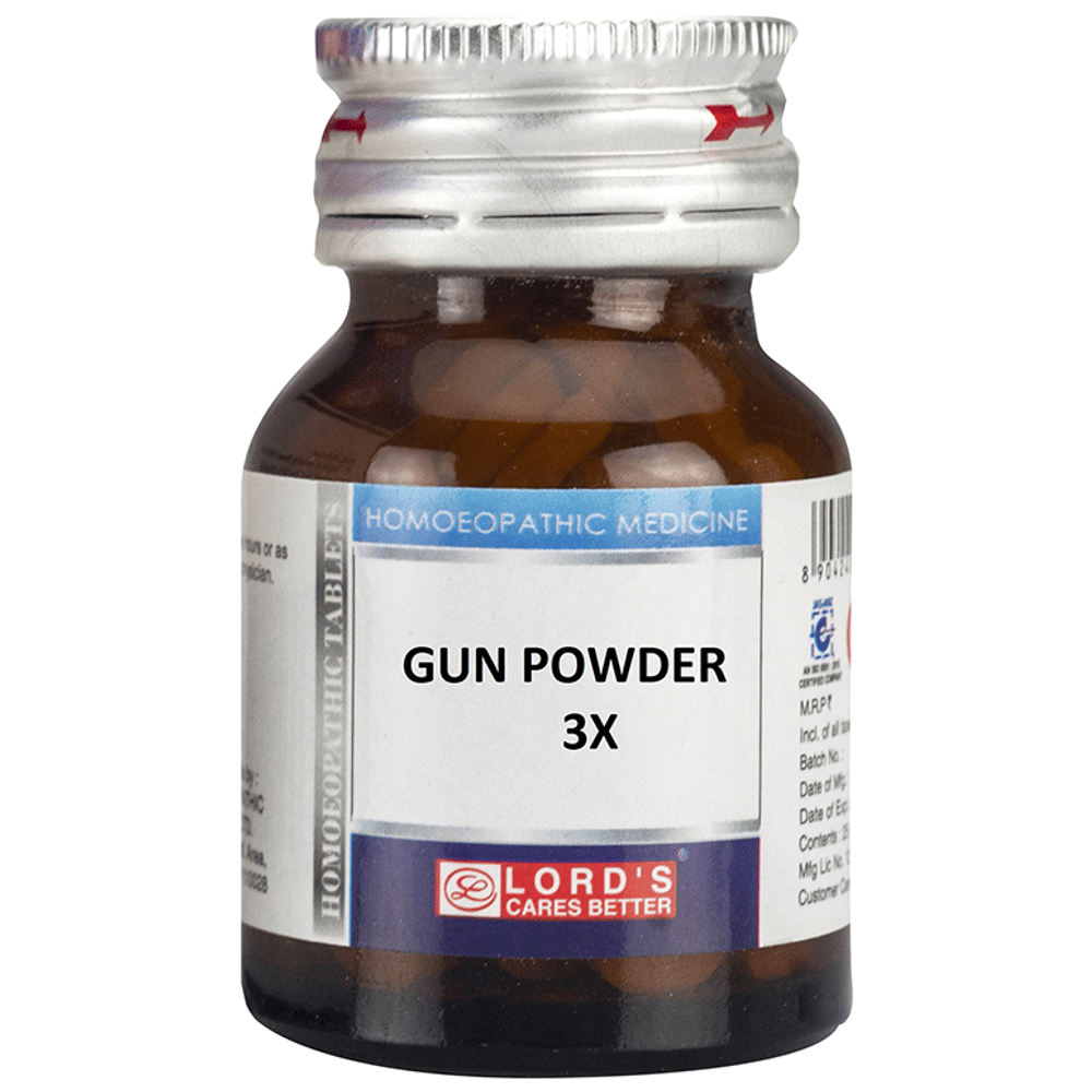 Lord's Gun Powder Trituration Tablet 3X bottle of 25 gm Trituration Tablet Lord's Gun Powder Trituration Tablet 3X bottle of 25 gm Trituration Tablet