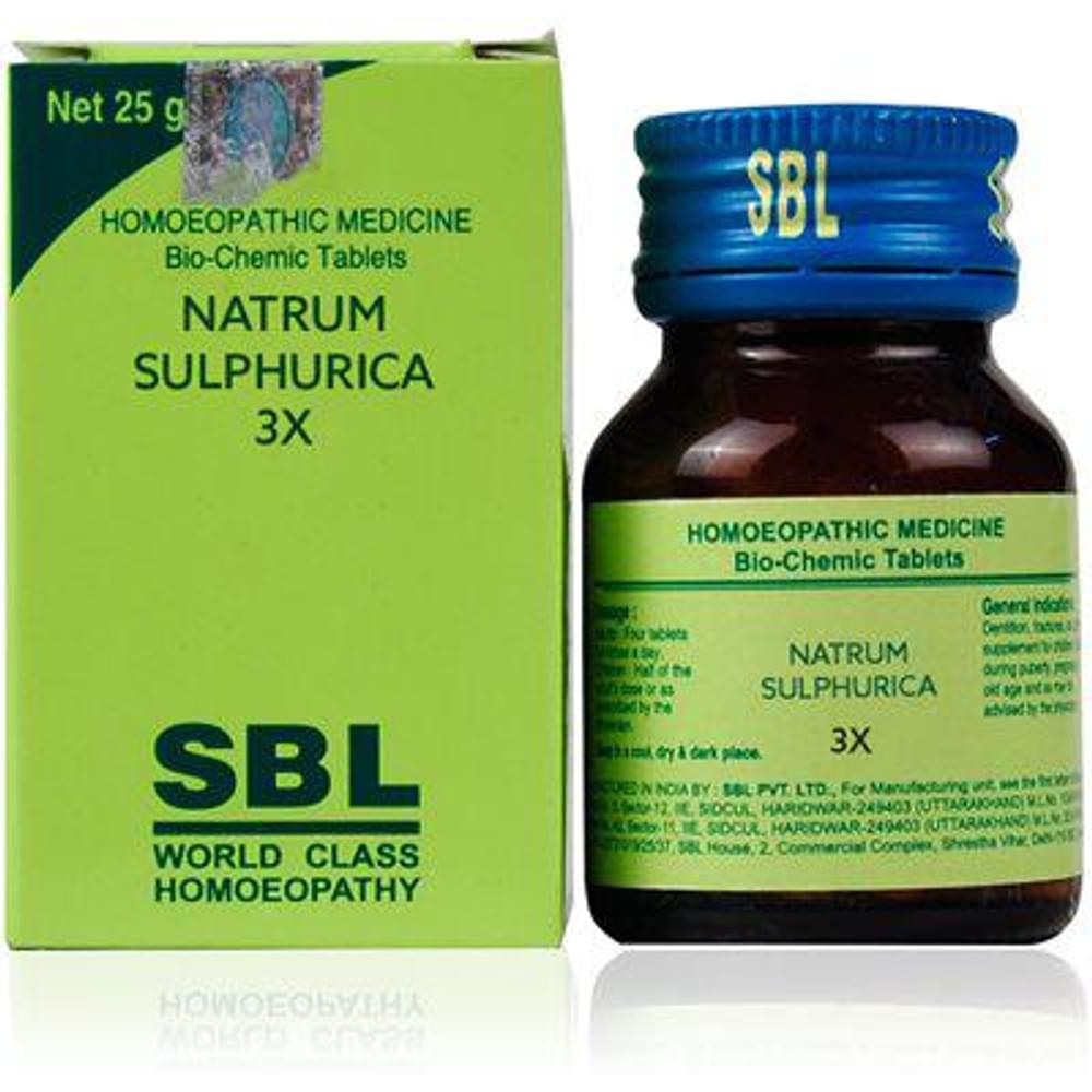 SBL Natrum Sulphurica Biochemic Tablet 3X bottle of 25 gm Biochemic Tablet SBL Natrum Sulphurica Biochemic Tablet 3X bottle of 25 gm Biochemic Tablet