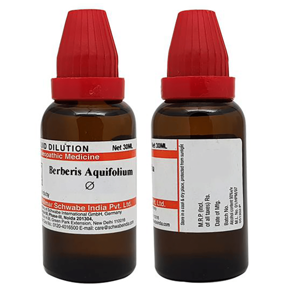 Dr Willmar Schwabe India Berberis Aquifolium Mother Tincture Q bottle of 30 ml Mother Tincture