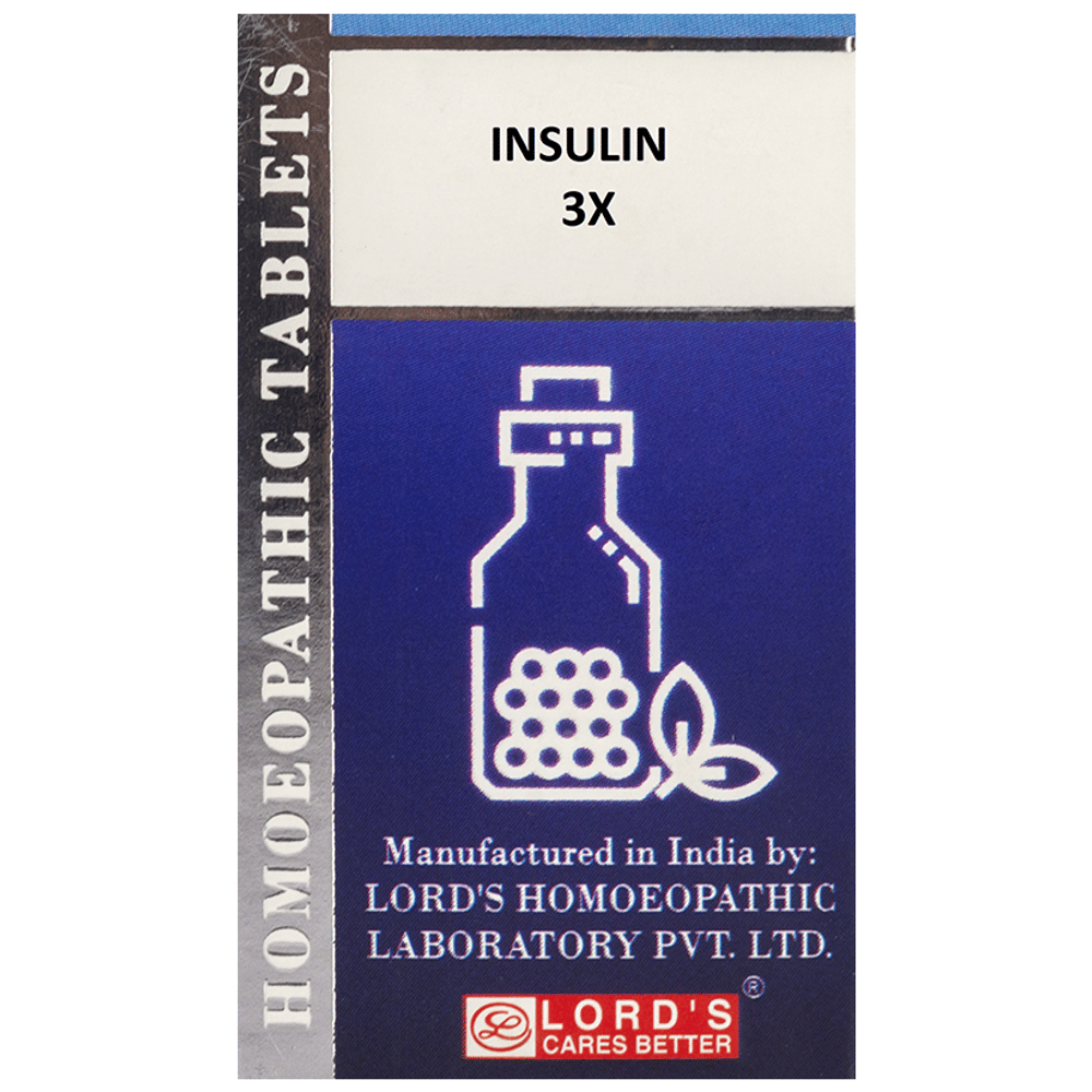 Lord's Insulin Trituration Tablet 3X bottle of 25 gm Trituration Tablet