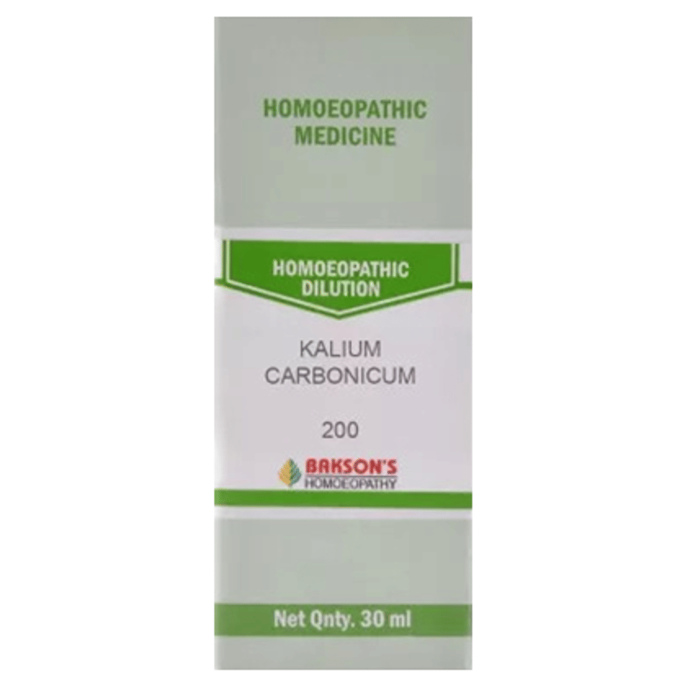 Bakson's Homeopathy Kalium Carbonicum Dilution 200 bottle of 30 ml Dilution
