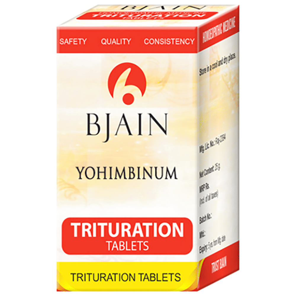 Bjain Yohimbinum Trituration Tablet 3X bottle of 25 gm Trituration Tablet Bjain Yohimbinum Trituration Tablet 3X bottle of 25 gm Trituration Tablet