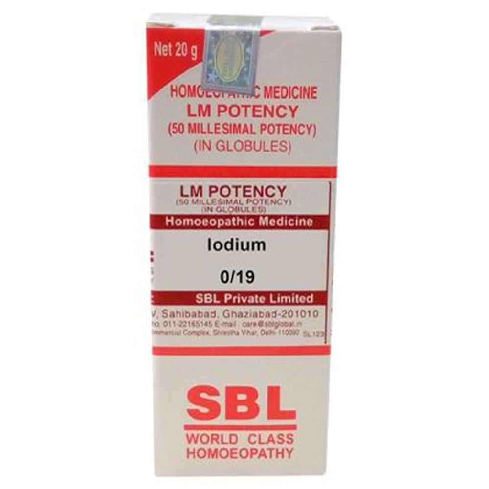 SBL Iodium 0/19 LM bottle of 20 gm Globules