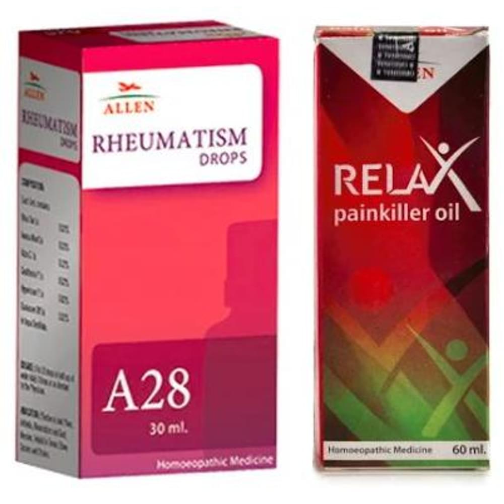 Allen Joint Care Combo (A28 + Relax Pain Killer Oil) packet of 1 Kit Allen Joint Care Combo (A28 + Relax Pain Killer Oil) packet of 1 Kit