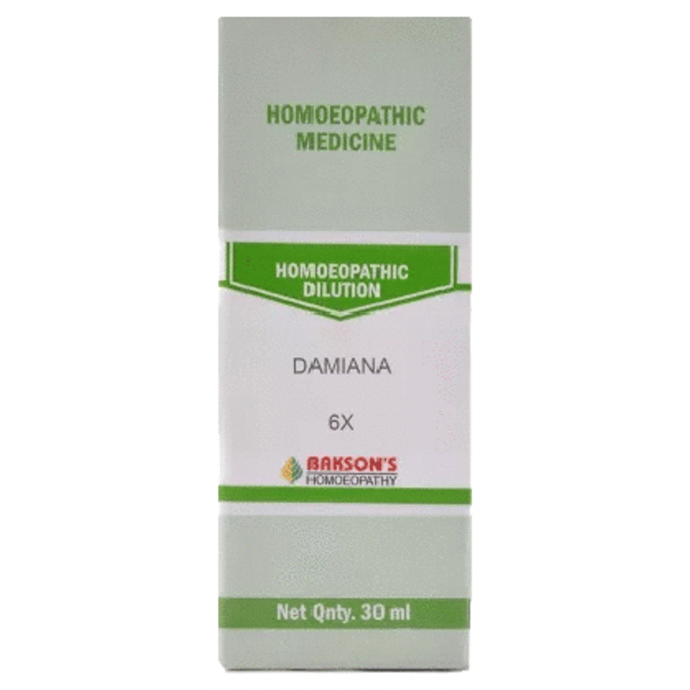 Bakson's Homeopathy Damiana Dilution 6X bottle of 30 ml Dilution