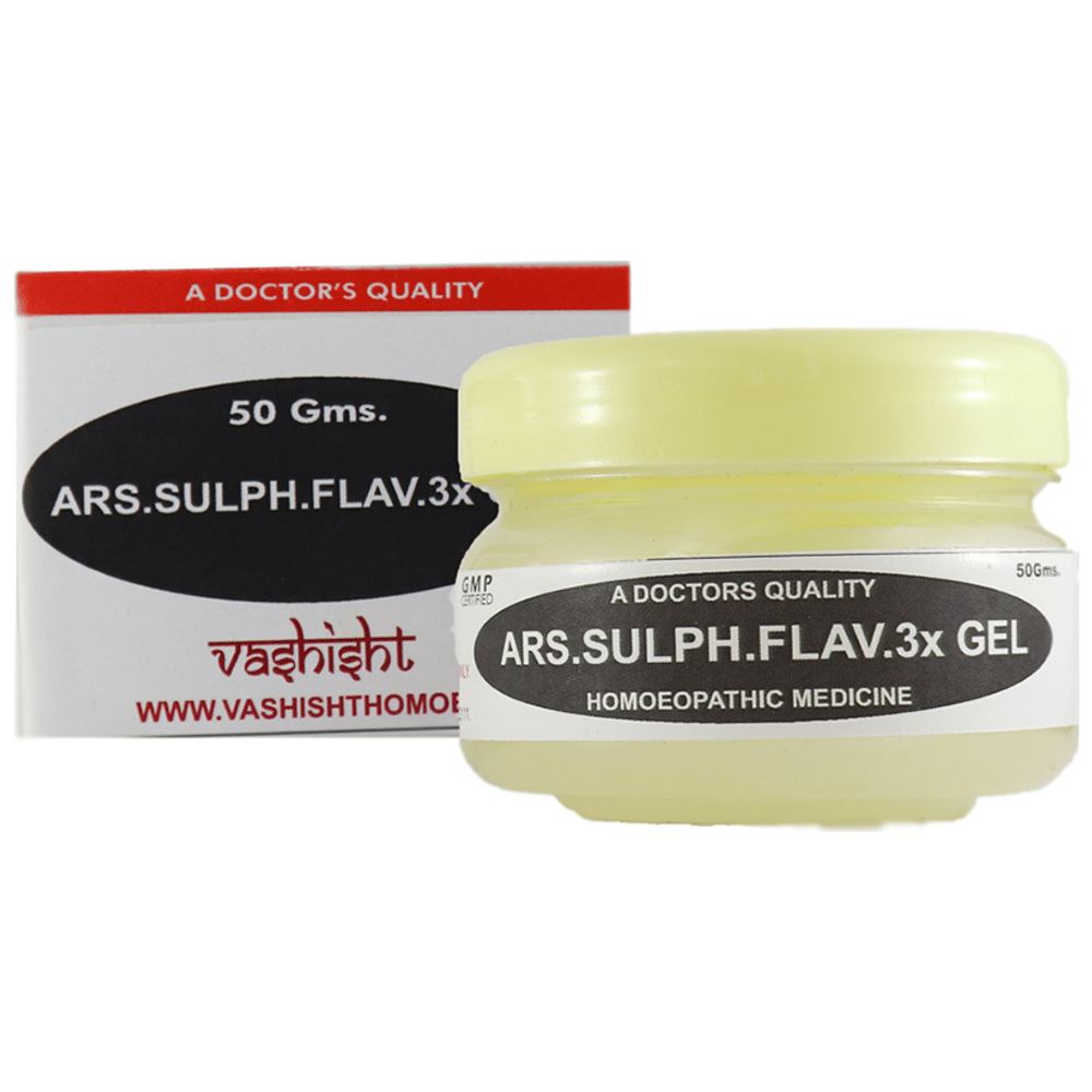 Vashisht Arsenic Sulph Flav 3X Gel jar of 50 gm Gel Vashisht Arsenic Sulph Flav 3X Gel jar of 50 gm Gel