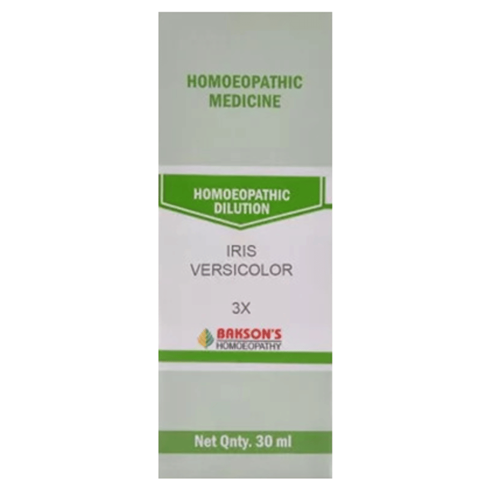 Bakson's Homeopathy Iris Versicolor Dilution 3X bottle of 30 ml Dilution