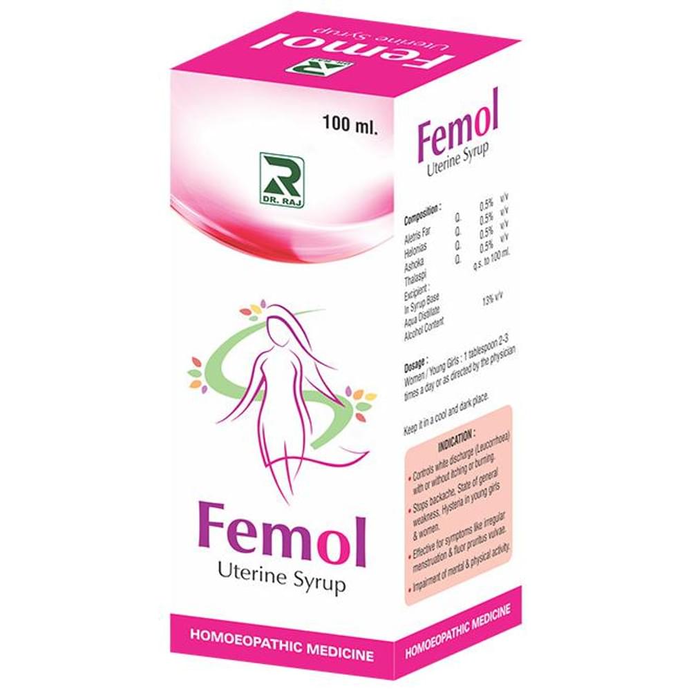 Dr. Raj Femol Uterine Syrup bottle of 100 ml Syrup Dr. Raj Femol Uterine Syrup bottle of 100 ml Syrup