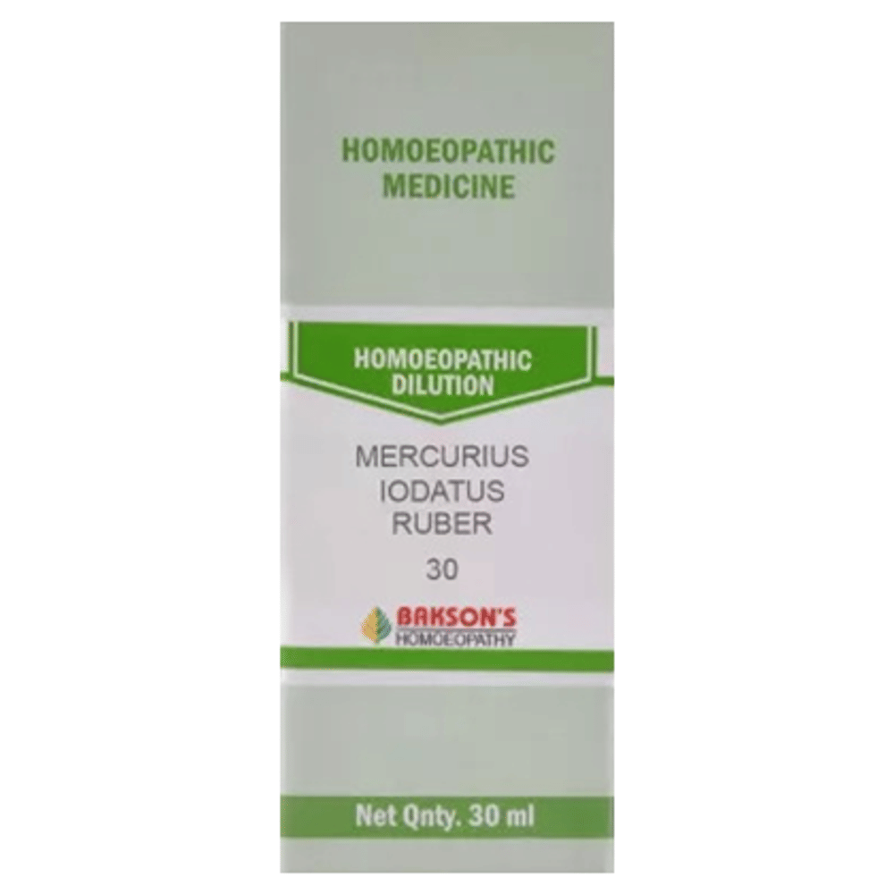 Bakson's Homeopathy Mercurius Iodatus Ruber Dilution 30 bottle of 30 ml Dilution