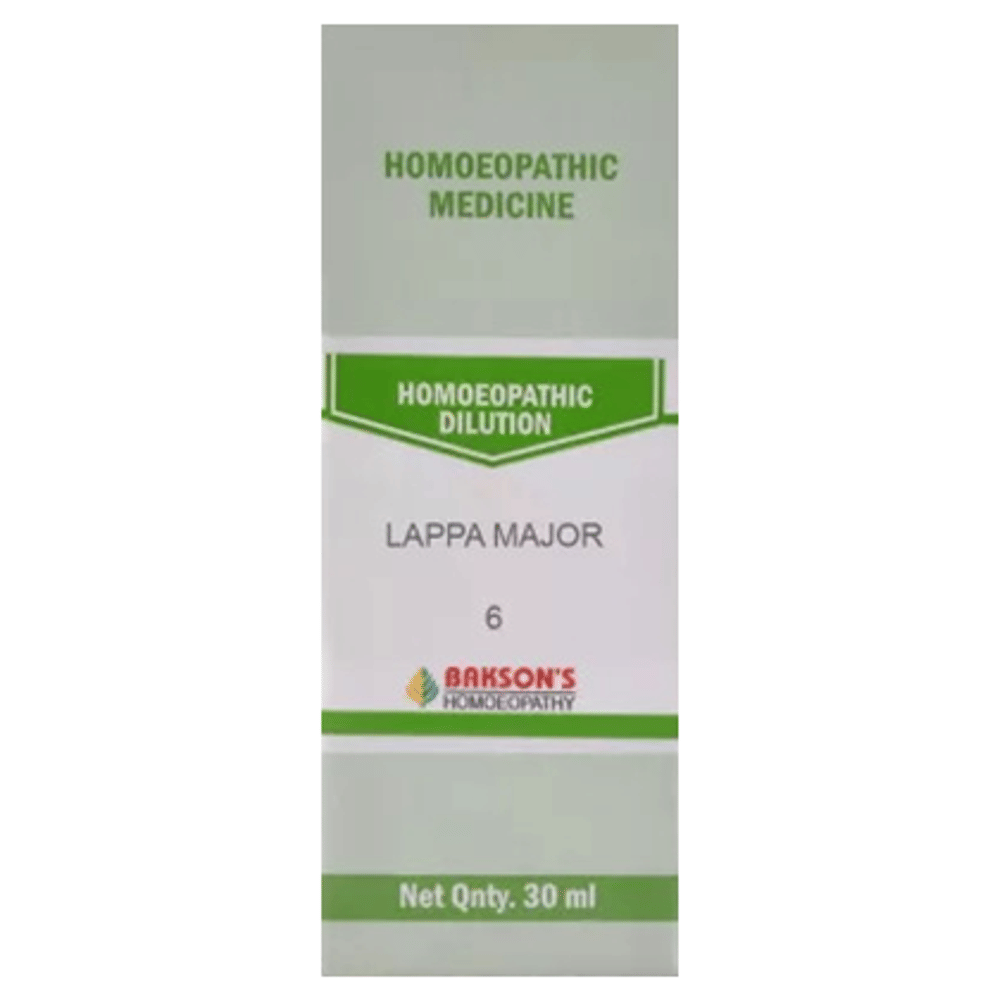 Bakson's Homeopathy Lappa Major Dilution 6 CH bottle of 30 ml Dilution