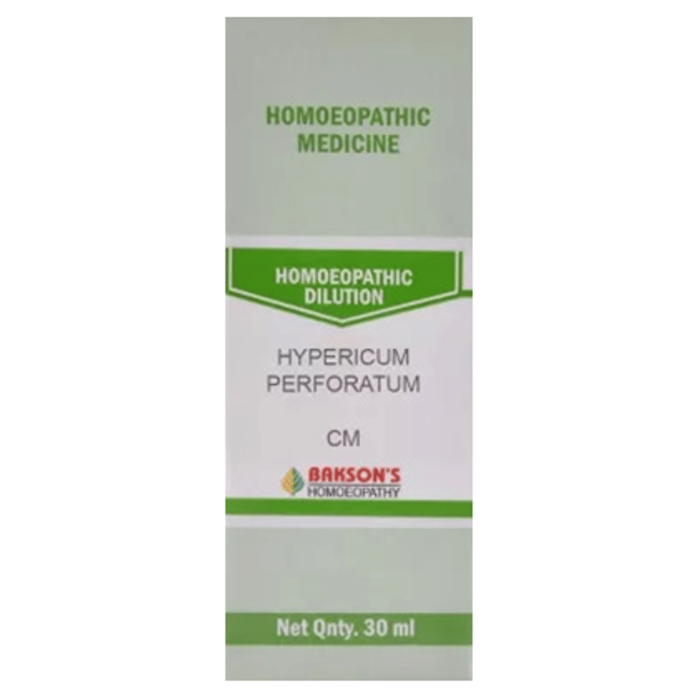 Bakson's Homeopathy Hypericum Perforatum Dilution CM bottle of 30 ml Dilution